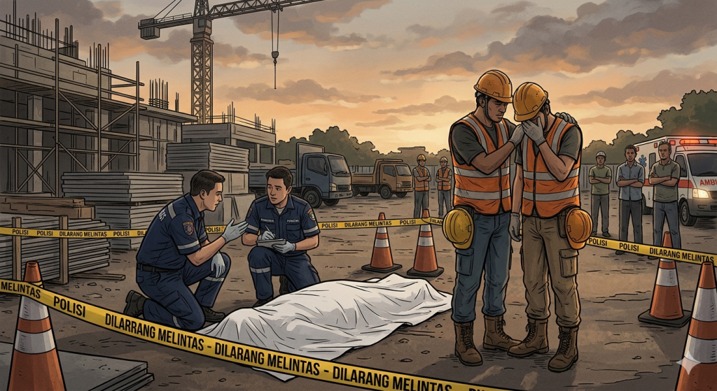 Misteri Pekerja di Pulau Penebang Meninggal Dunia, Sinyal Dimatikan? Ilustrasi pekerja proyek tewas